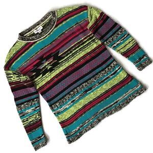 Cotton Country Canadian Multi Knit Aztec Sweater